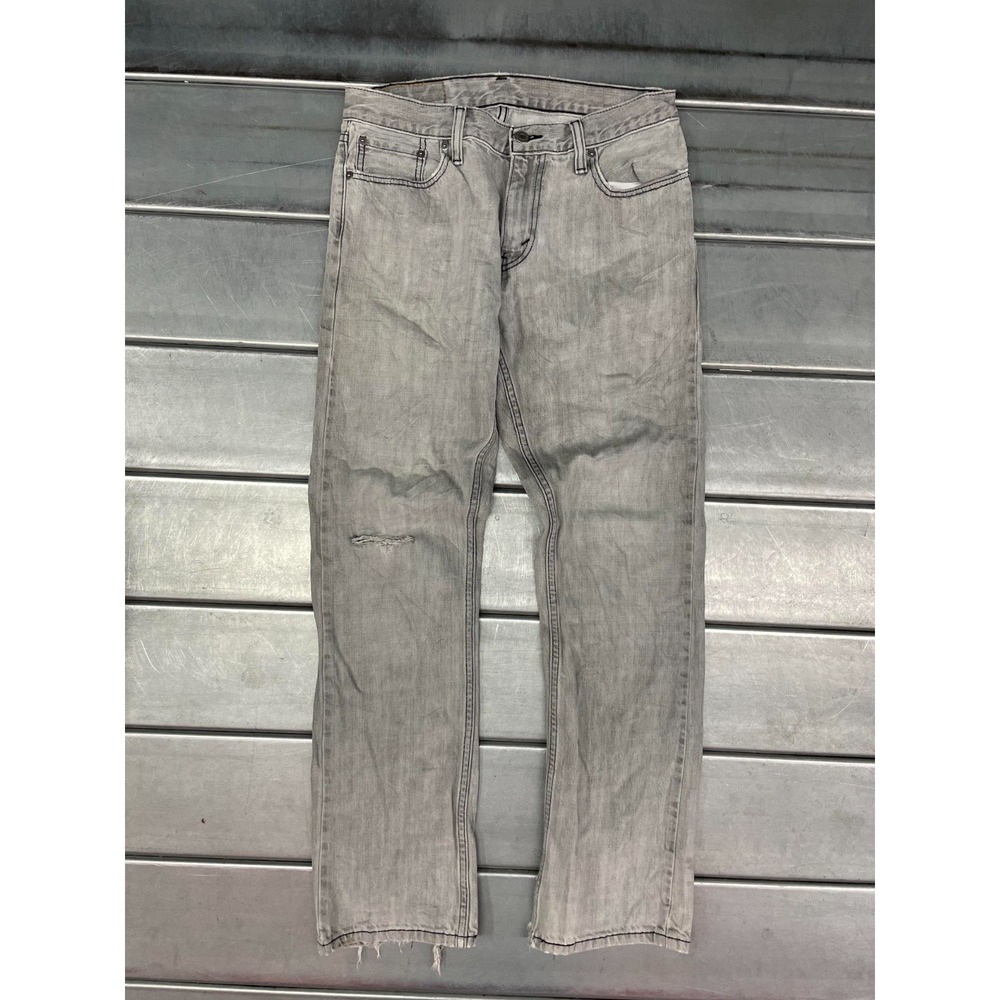 Levis 514 Jeans Mens 30X31 Gray Light Wash Denim Slim Straight Leg 100% Cotton